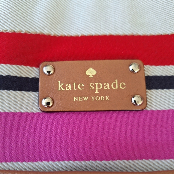 Kate Spade New York Oak Island Stripe tote bag 17 x 11 BEAUTIFUL PINK BAG - Picture 9 of 16